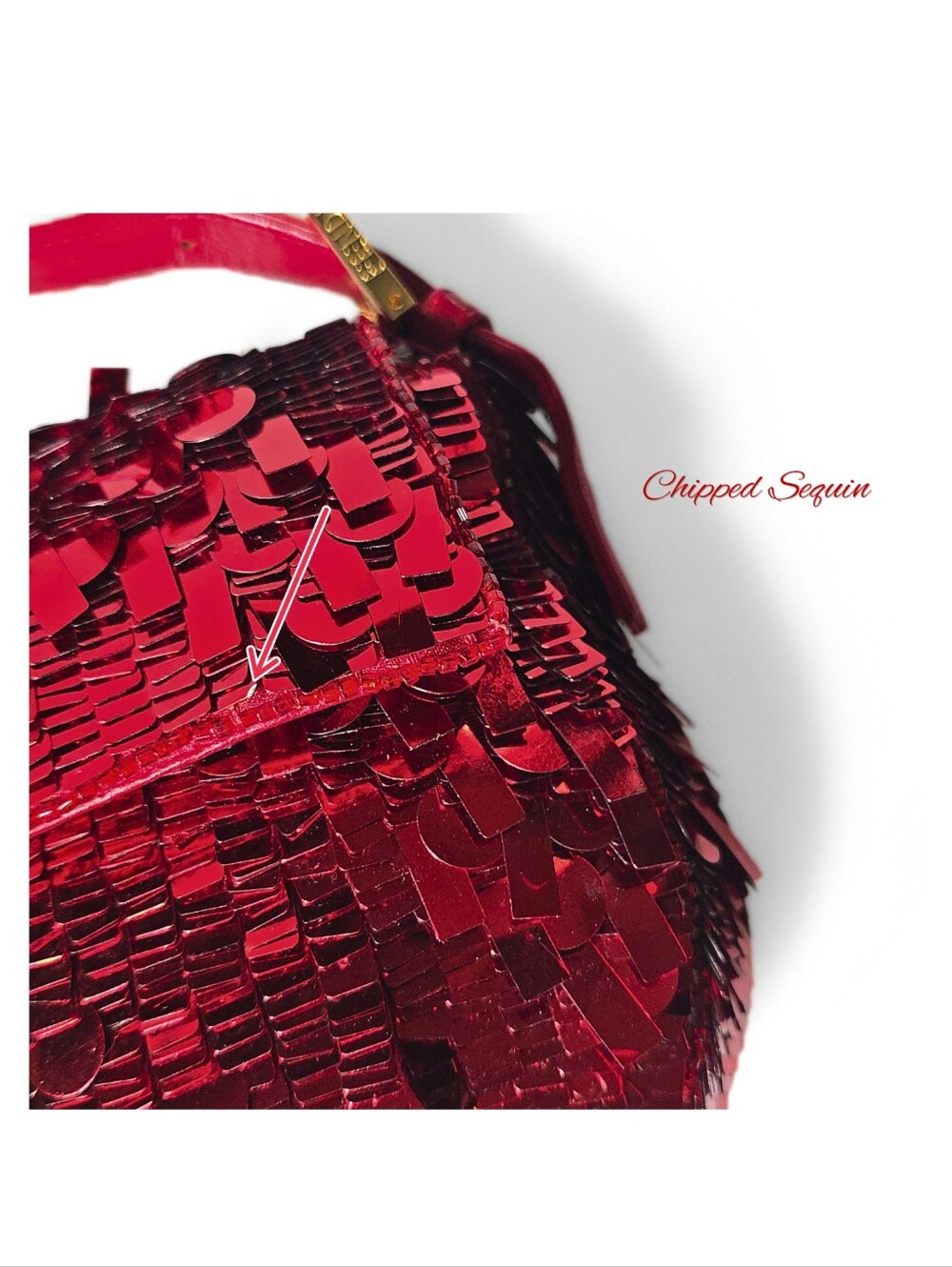 **SOLD**Fendi Baguette Vintage Ruby Red Sequins Red Version of ASO SATC - Picture 5 of 17